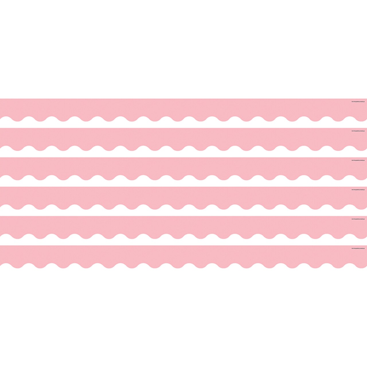 Pastel Pink Scalloped Border Trim, 35 Feet Per Pack, 6 Packs